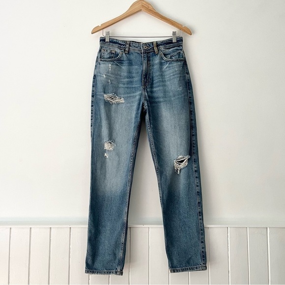 Zara Distressed Boyfriend Jeans Size 2 - Picture 2 of 11